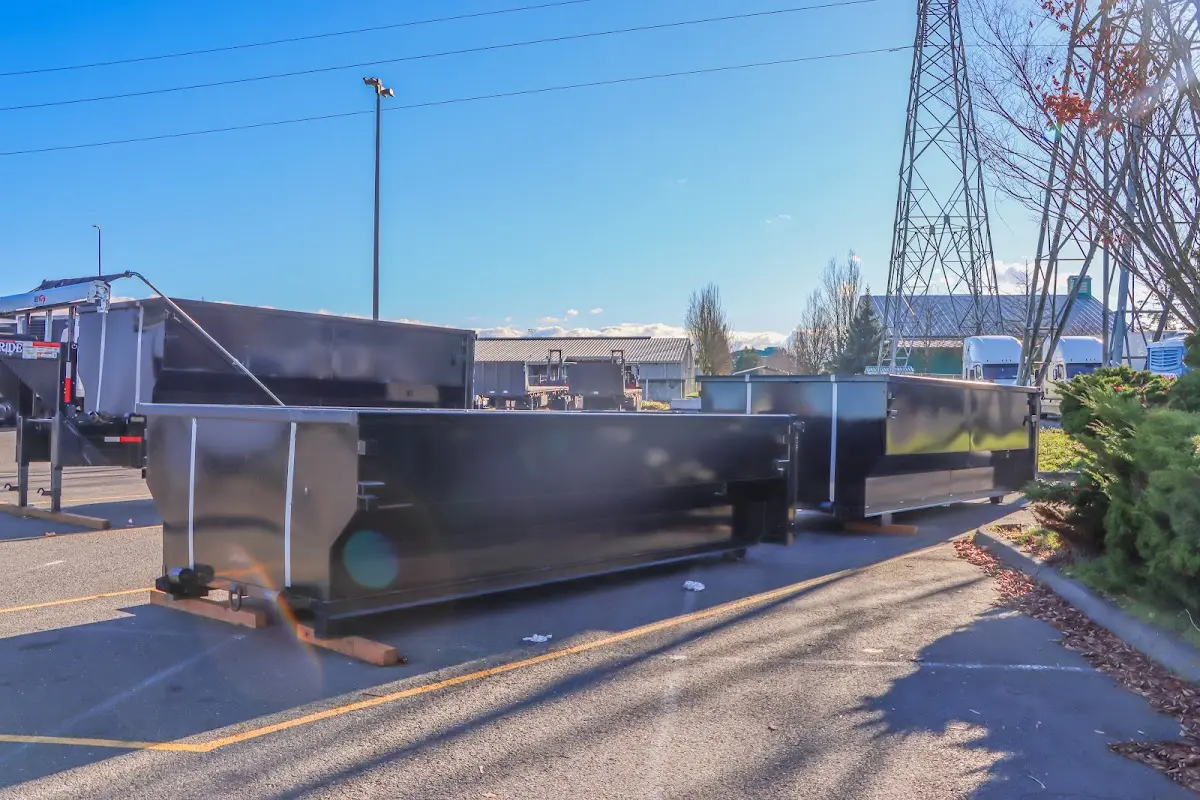 Roll-off dumpster ready for waste disposal at job site for Commercial Dumpster Rental in Charlotte